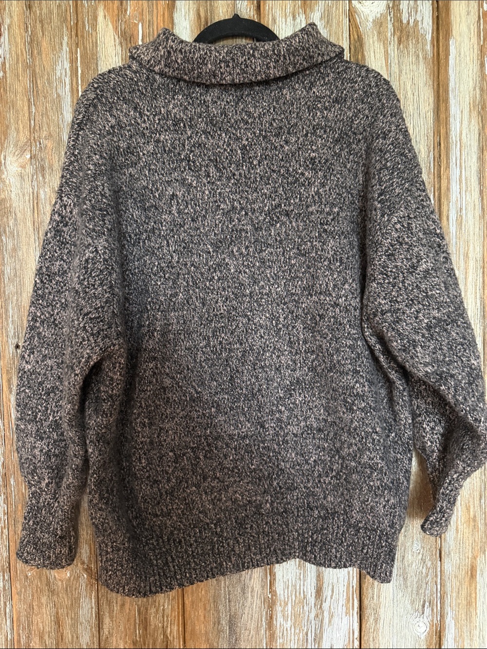 Zara Women’s Marled Brown Zip-Up Collar Sweater - Picture 3 of 3